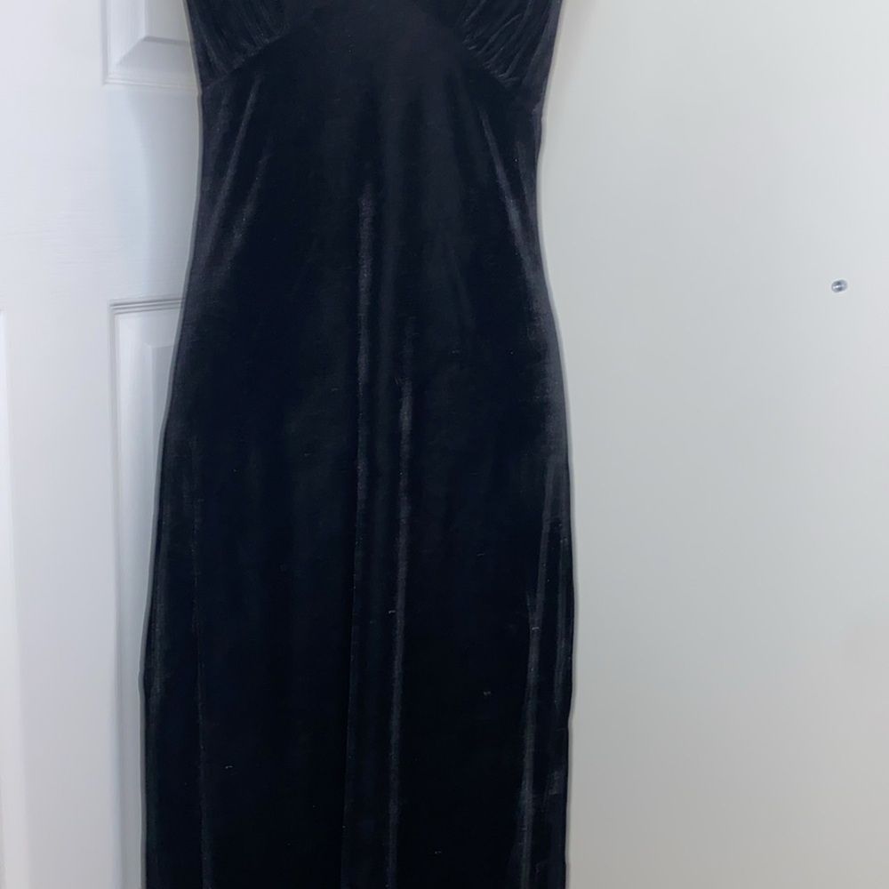 Band Of The Free Crush Velvet Black Midi Dress NWT Medium - Picture 9 of 13